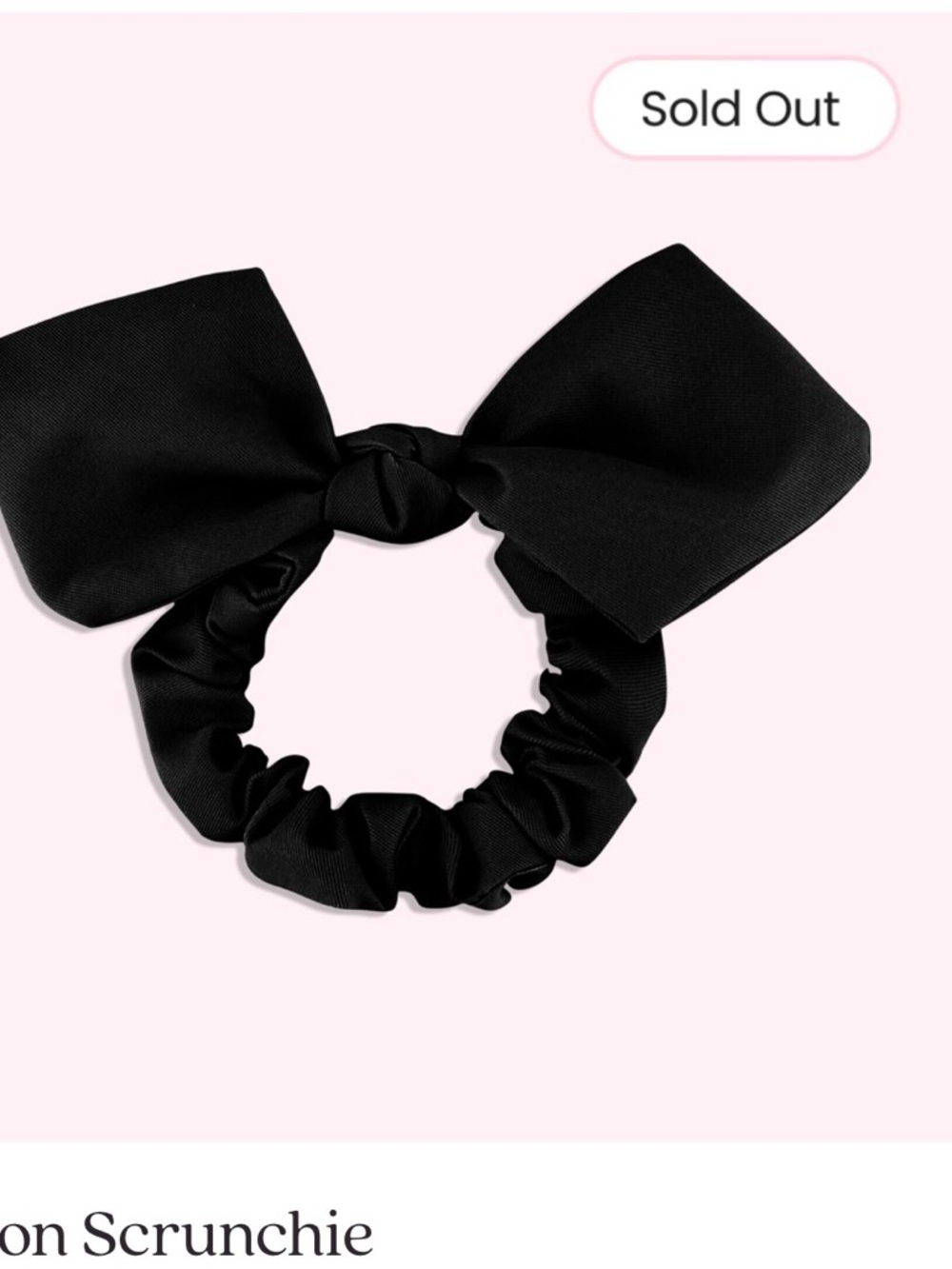 Stoney Clover Black Bow Scrunchie Hair Tie